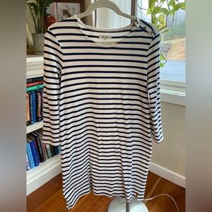Madewell Navy and White Striped Dress